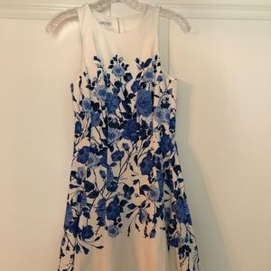 Blue floral sleeveless dress